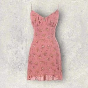 Reformation Esther Rosato Pink Floral Mini Dress B3069